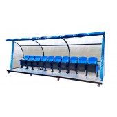 СКАМЕЙКА АЛЮМИНЕВАЯ НА ПЛАТФОРМЕ НА 10 МЕСТ